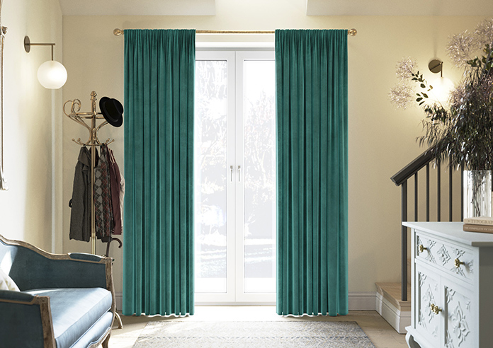 Odessa Velvet, Peacock - Made to Measure Curtains - Image 3